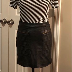MNG Suit Genuine Leather Skirt